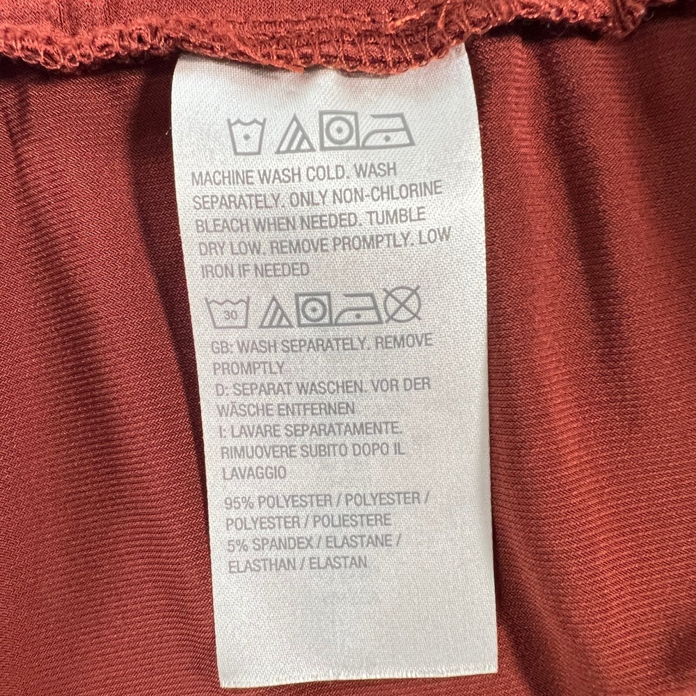 Susan Graver Liquid Knit Wide-Leg Pants Button Detail Large Rusted Red Everyday - Picture 6 of 10